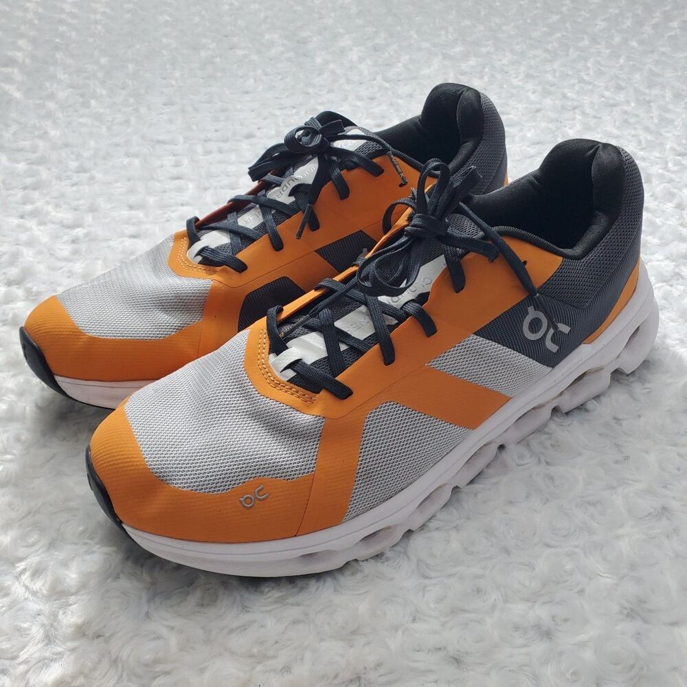 On Cloudrunner Mens Running Shoes US 12.5 Orange Reflective Athletic